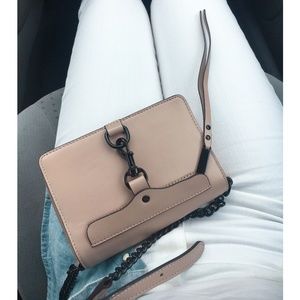 REBECCA MINKOFF Mab Leather Flap Crossbody, Blush